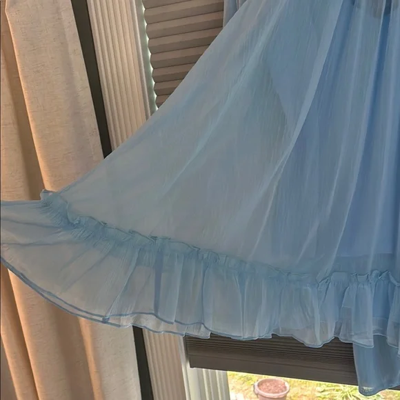 Never Fully Dressed Sky Blue Ruffle Blouse - Picture 3 of 6